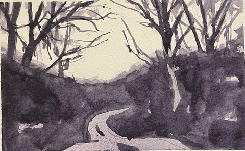 Road Through The Woods Value Study